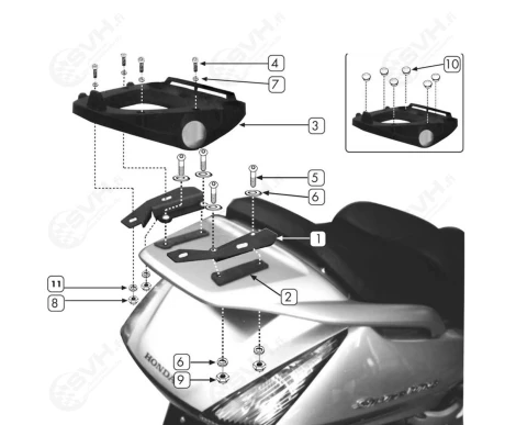 322 SR19M Givi perateline Monolock laukulle SR19M Honda Silver Wing 400 600 ABS SW T 400 600 kuva