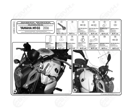 323 A281A Givi kiinnikesarja A281A 245A 245N 246 tuulisuojiin kuva