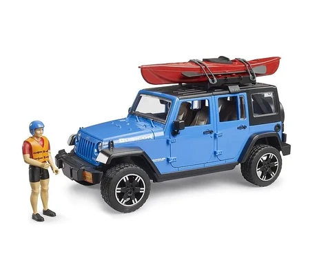 Bruder 02529 Jeep Wrangler Rubicon Unlimited kajakki ja hahmo kuva